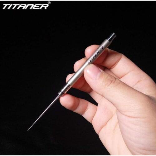 TITANER Outdoor Camping Picnic Titanium Toothpick EDC Keychain Tool With Protective Case Holder Ultralight Travel Kits