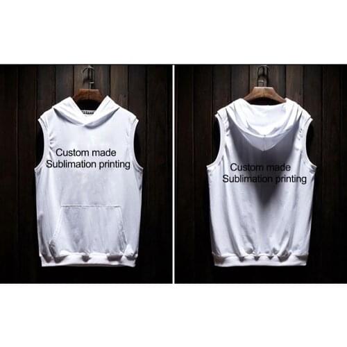 REAL American SIZE Custom Made 3D Sublimation Printing Sleeveless Hoody / Hoodies