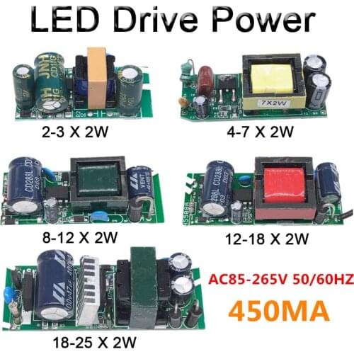 2W Led Lamp Driver Light Transformer Input Ac85-265V 50/60 Power Supply Adapter 450Ma Current For Led Spot Light Bulb Chip