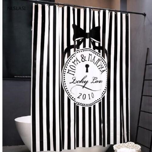 Mildew Proof Vintage Clock Print Bath Curtain Waterproof Shower Curtains EVA Bath Screen Curtain Bathroom Accessories with Hooks
