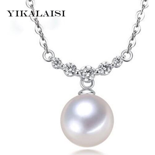 YIKALAISI 2017 100% 925 Sterling Silver jewelry pearl choker jewelry pendant fit necklace natural pearl TOP quality Jewelry