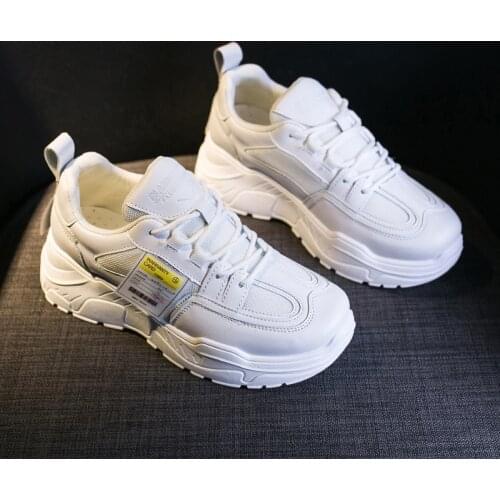 2020 Spring New Sneakers Women Shoes Woman Lace Up Plus Size Student Casual Shoes Sneakers Thick Bottom Chunky Platform Shoes
