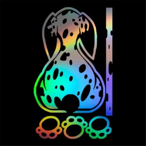 Animal Dog Paw Tail Car Sticker Windshield Rear Window Door Laptop Wiper Cartoon Car Auto Vinyl Decor Decal White 10.9cmX18.0cm