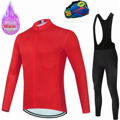 Winter Cycling Clothing Man Long Sleeve Jersey Set Thermal Fleece Road Cycling Clothes Mens Jersey Suit Sport Riding Bike MTB