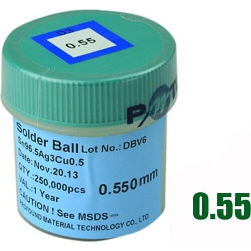 0.55mm 250k Lead-free for BGA Reworking BGA Reballing Soldering Balls