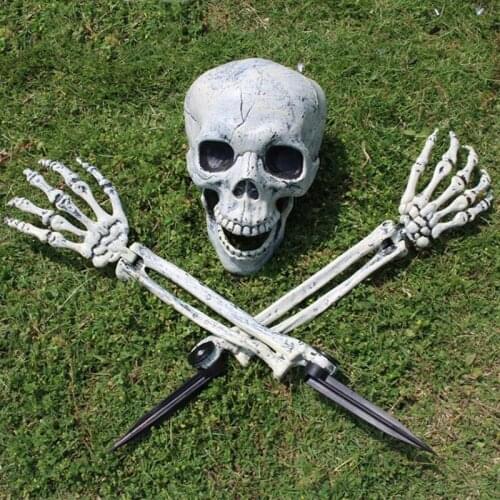 1set/lot Party Supplies Halloween Decorations Horror Skull Ground Insertion Simulation Skeleton For Outdoor Party Props