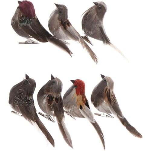 1pc DIY Cute Artificial Bird Foam Vividly Feather Mini Tit Craft Birds Emulation Decoration Bird Model Artificial Sparrow