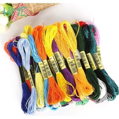 200set 100pcs Cross Stitch Thread Wiring Branch Line Hand-knitted Thread Single Standard Branch Line 447 colors 8m 6 strands/set