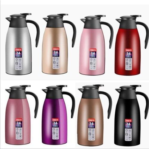 2L Vacuum Flask Kettles Stainless Steel Thermos Flask Vacuum Insulation Pot Family Office Large Capacity Coffee Thermoses Bottle