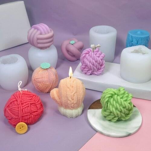 3D Silicone Candle Mold Korean Woolen Ball Candle Wax Mould DIY Aroma Candles Soap Making Tool Chocolate Cake Decor Supplies
