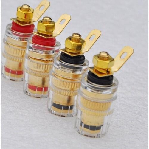 40pcs/lot 300 pure copper binding post anti-oxidation crystal audio terminal block speaker terminal block speaker wire column