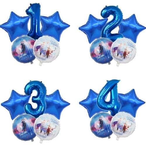 5Pcs Ice Snow Queen Elsa Balloon Princess Foil Balloons Happy Birthday Party Decorations Kids Gifts Toys Globos Baby Shower