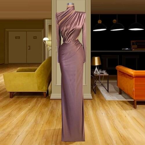 Middle East Muslim Long Prom Gowns Mermaid One Shoulder Formal Robe De Soiree Elastic Cocktail Dress Women Vestidos Custom Made