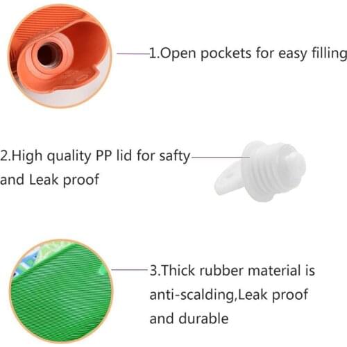 Natural Rubber Hot Water Bottle Winter Cold Nights 2000ml Random Water-Filled Handbag Warm Color Z7D6