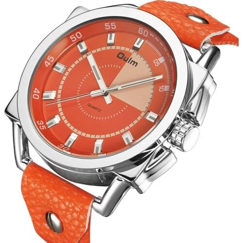 OULM Hot Fashion Men Watches Big Case Analog Quartz Watch Man Leather Strap Waterproof relogio masculino Casual Male Clock gift