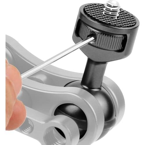 CNC 1inch Ball Head Adapter 1/4 Adjustable Screw Fixed Mount Anti-loose Camera Underwater Diving Photography Bracket