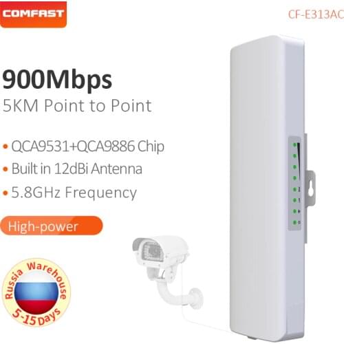Comfast Long Range 5KM High Power 5Ghz WIFI Point Bridge Outdoor Wireless 11dBi Antenna Wifi Nanostation 900Mbps CF-E313AC