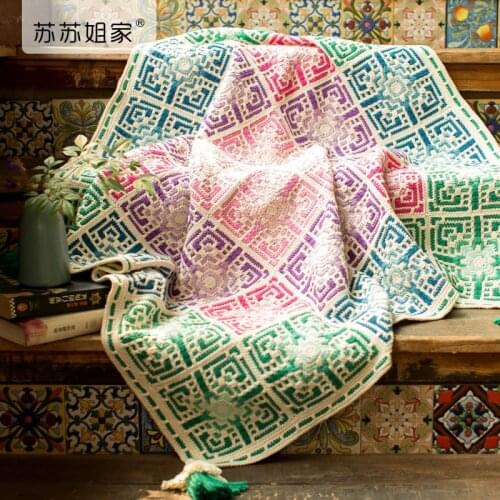 Size 90*90CM New children girl patchwork blanket crochet knitting thread babys wool Baby blanket