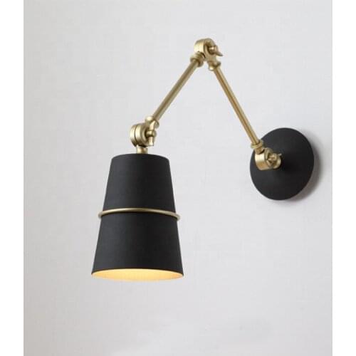 E27 Edison Black Metal Long Swing Arm Rotating Industrial Indoor Swith Wall Light For Kitchen Deco Maison lampara de pared