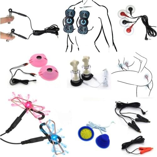 Electric Shock Nipple Clamps/Suckers /Pads Breast Massager BDSM E-stim Clitoris Clips Electro Stimulation Sex Toys For Women