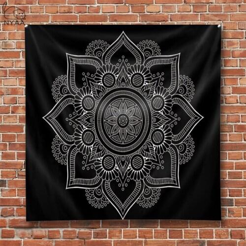 Black Mandala Tapestry Bohemian Mandala Tapestry Gray Marble Gold Blue Wall Hanging Indian Boho Beach Throw Rug Blanket Mattress