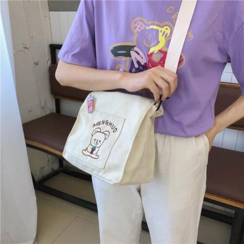 Canvas Handbag Hook Loop Shoulder Bag Leisure Messenger Bag light Crossbody Bags for Girls Ladies Messenger Bags High Quality