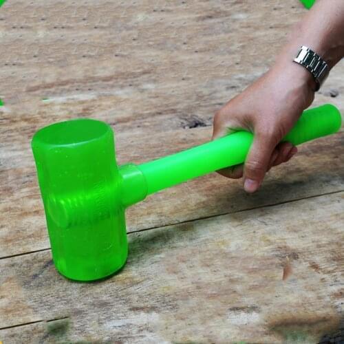 Perfect Double-sided Rubber Hammer Round Non-slip Metal Plastic Handle Installation Hammer for Tile Flooring Construction Tool