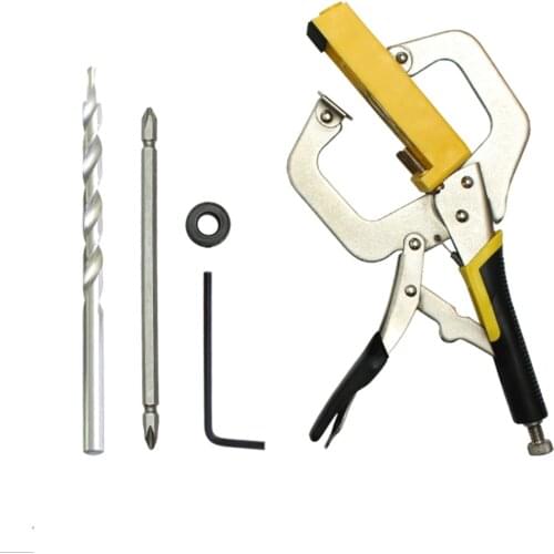 KKMOON Two-hole Inclined Hole Locator with 11'' Locking Pliers Hole Locator Jig Kit Woodworking Board Assembly