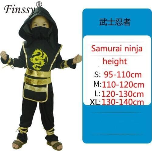 Halloween Christmas Carnival Party Performance Costume Birthday Gift for Kids Japanese Ninja Warrior Cosplay Slim Clothing