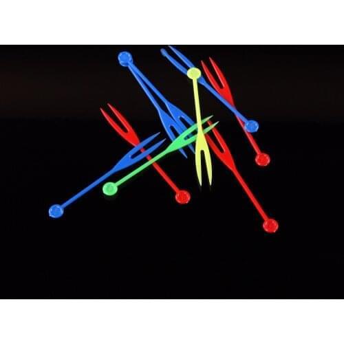 Kitchen tableware Color Transparent dessert cocktail sign craft fruit toothpick interesting Fruit Fork Toothpick 800pc/lot