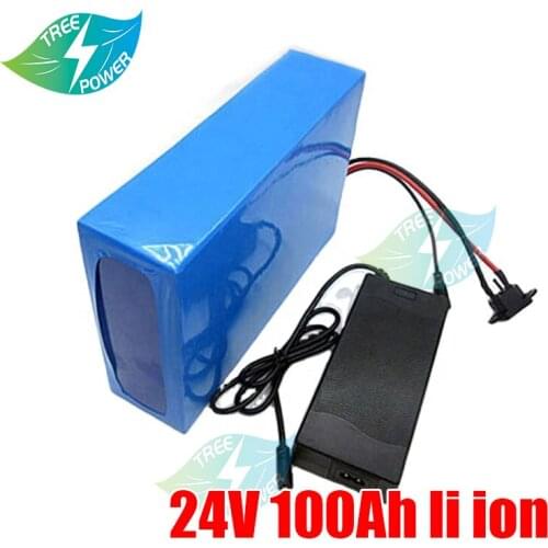 24V 100Ah Lithium battery 24V li-ion battery for 2000W RV EV scooter solar golf cart UPS +10A Charger
