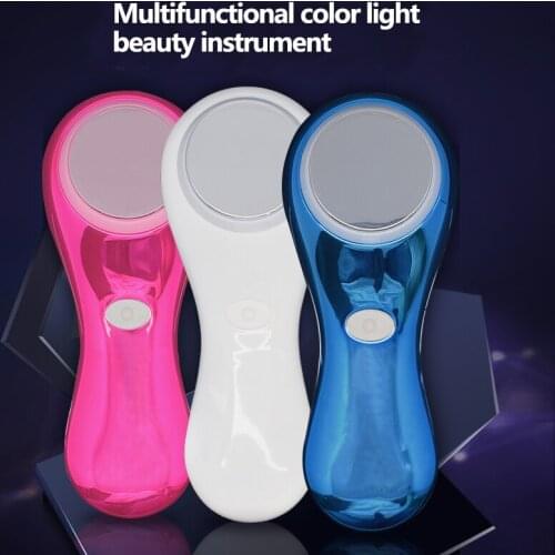 Deep cleaning Skin Massager Ultrasonic Vibration Beauty Instrument Color LED Face Lift Skin Cleaner Wrinkle Remover Anti Aging