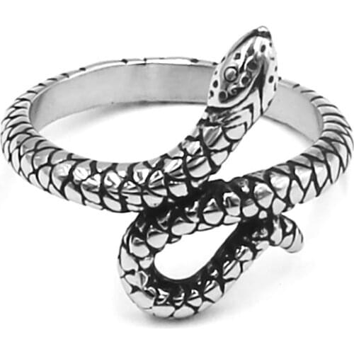 Fashion Exquisite Snake Ring Stainless Steel Jewelry Animal Snake Biker Ring Mens Women Girls Ring For Gift SWR0986
