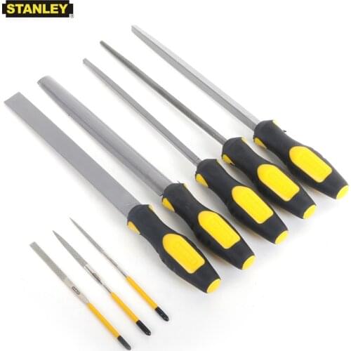 Stanley 8pc file set flat half round triangular files kit with pouch for jewelry glass metal working carpentry tools woodworking