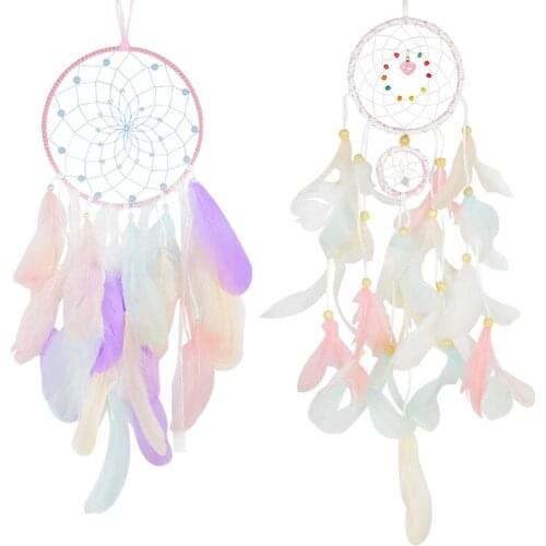 Wall Dreamcatcher Handmade Feather Dream Catcher Braided Wind Chimes Art For Room Decoration Hanging Home Decor Decoration