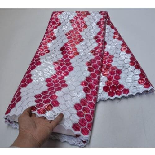 Newest French Tulle Lace Fabric Sequins Emroiderey African Mesh Lace Fabric High Quality Nigerian Bridal Lace For Wedding RF10-2