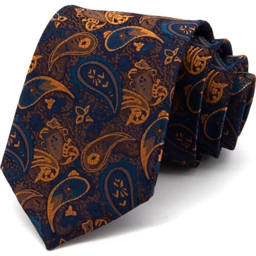 2021 New 8CM Business Ties for Men Paisley Dresses Necktie High Quality Fashion Formal Work Cravat Male Gift With Box