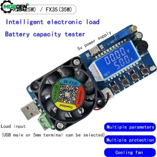 New USB Voltmeter Ammeter Adjustable Electronic Load Tester LED Battery Capacity Power Supply 4A/5A 25W/35W Detector Monitor