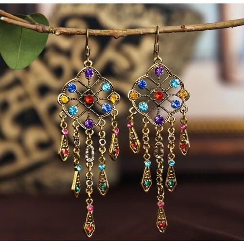 New Hot Style Accessories, Retro Style, Hollow Long Earrings, Alloy Earrings Wholesale