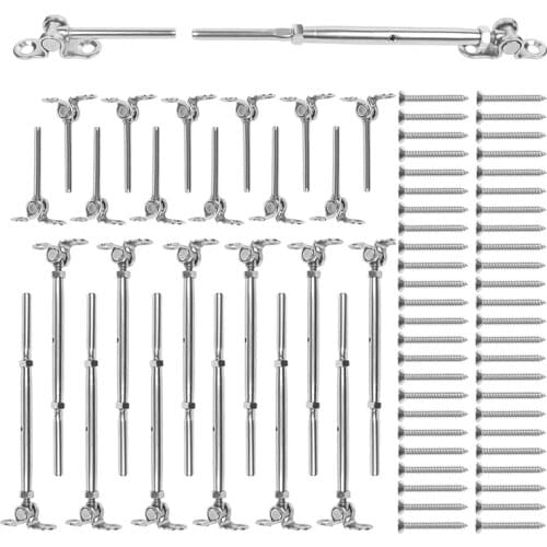 New-12 Pack T316 Stainless Steel Cable Railing Kits Fit 1/8Inch Stainless Steel Wire Rope Cable for Cable Railing Systems