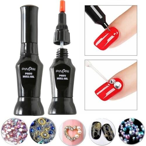 Hot 10ml Gel Nail Polish Nail Art Rhinestones DIY Gel Glue UV Adhesives Sticky Crystal Gems Diamond Decor Nail Glue
