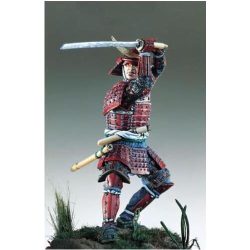 New Unassembled 1/32 54mm Samurai Warrior, ancient Period red coat 54mm Resin Kit DIY Toys Unpainted resin model