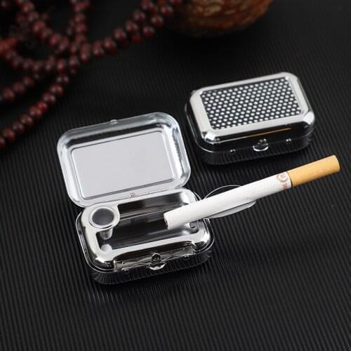 Portable Ashtray Outdoor Travel Street Mini Ashtray Stainless Steel Sealed Ash tray Pocket Ashtray Smoking Accessories