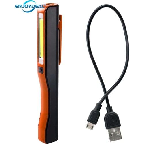 Portable Rechargeable Mini COB LED Work Light Flashlight Torch Magnetic Pen Clip Hand Emergency Lamp Light Lantern