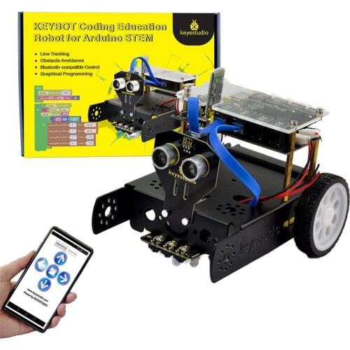 Keyestudio KEYBOT Programmable STEM Education Robot Car Kit TB6612 Driven RJ11 Control For Arduino Robot Graphical Programming