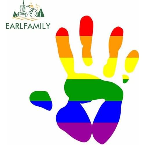 EARLFAMILY 13cm x 11.1cm For Gay Pride Rainbow Car Stickers Creative Decal Vinyl Material Occlusion Scratch Decoration
