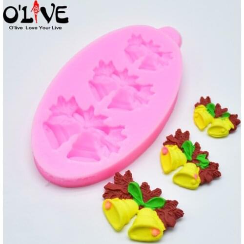Christmas Bells Silicone Mold Cake Decorating Tools Fondant Forms Sweets Chocolate Molds Biscuit Soap Polymer Clay Molds Baking
