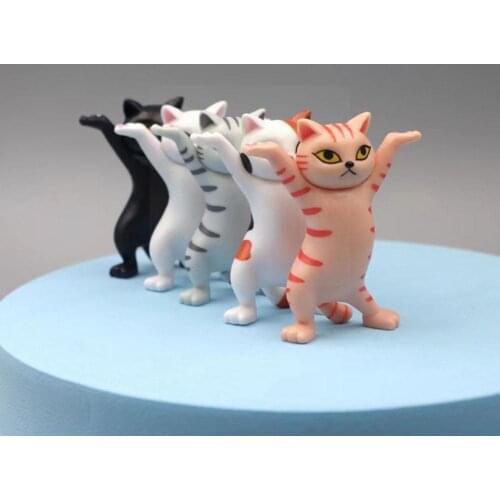 Cute Cat Penholder Enchanting Dancing Cat Hand-made Gift Decoration Kid Model Desktop G1Z7
