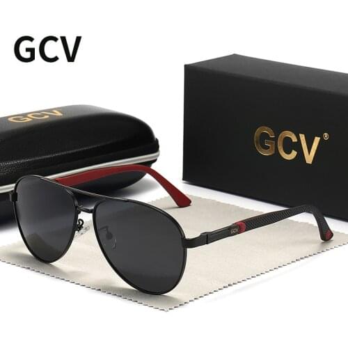 GCV Men Vintage Aluminum Polarized Sunglasses Classic Brand Sun glasses Coating Lens Driving Eyewear For Men/Women delicate