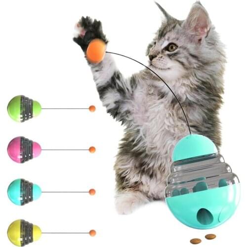 Pet supplies tumbler cat toy leaking food ball funny cat stick toy ball since hi artifact puzzle interaction